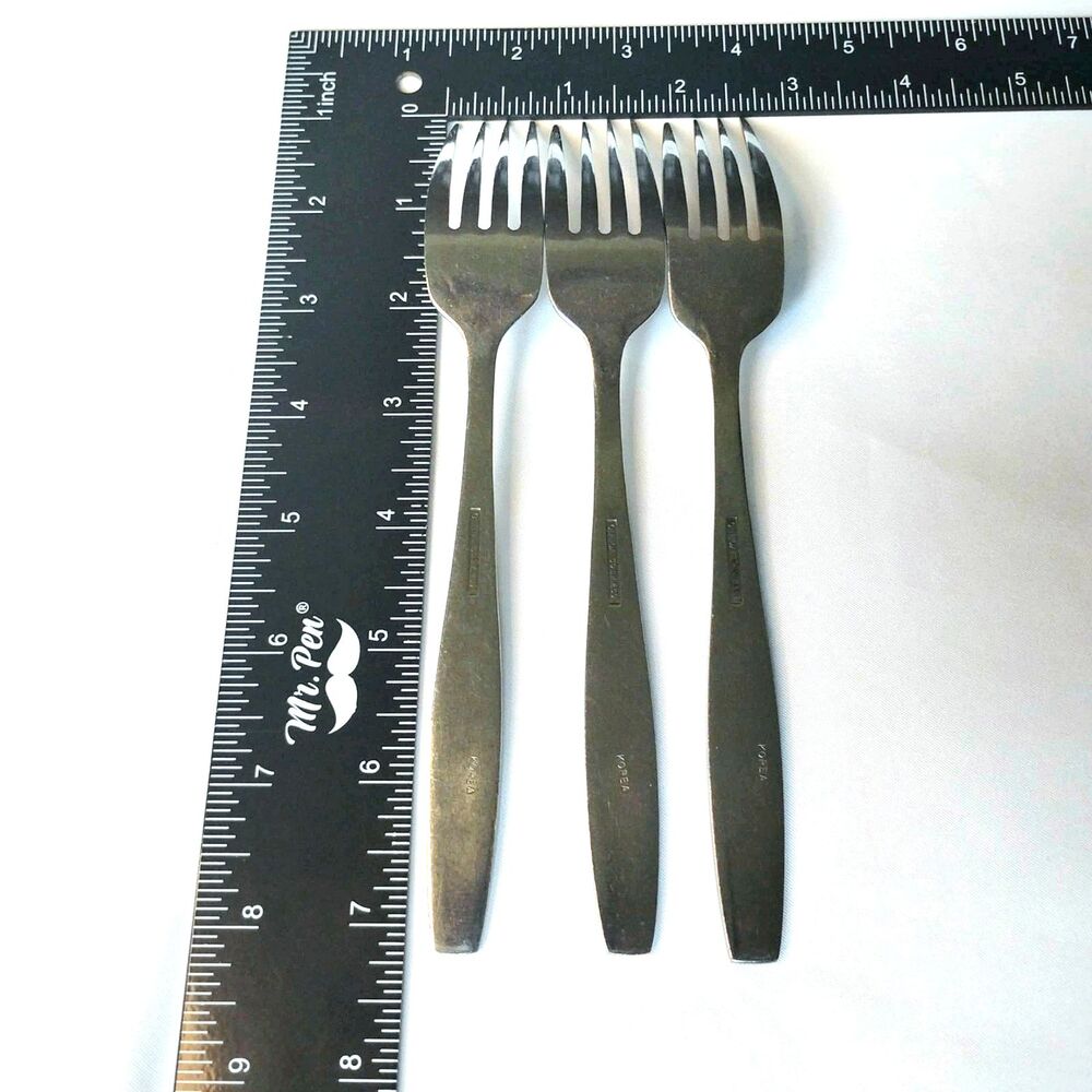 3 Oneida Northland Triana Dinner Forks 7 1/4" Stainless Burnished Floral Korea - Picture 5 of 7